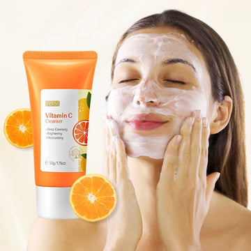 Vitamin C Facial Cleanser | Moisturizing Skin Cleansing Foam for Anti-Acne & Blackhead Removal