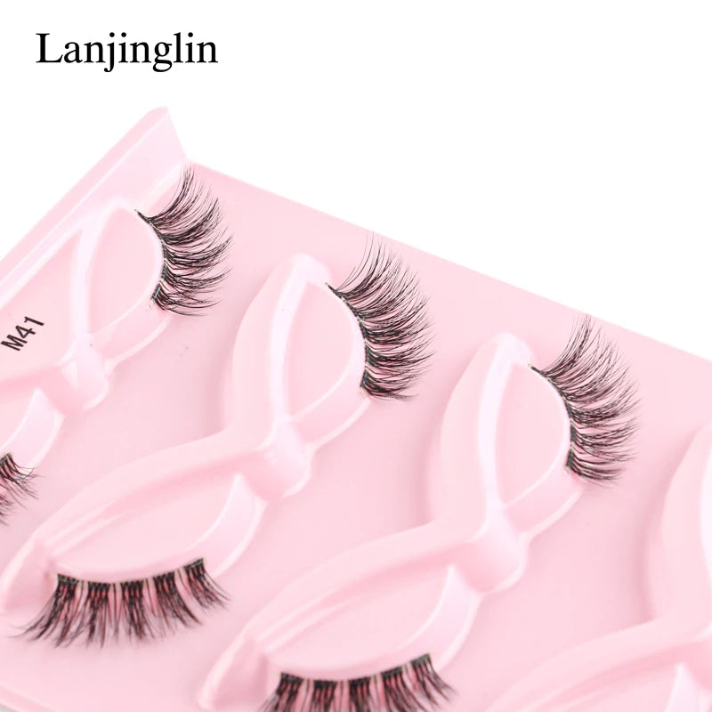 5/6/10 Pairs 3D Mink Cat Eye False Lashes – Natural, Long, and Reusable