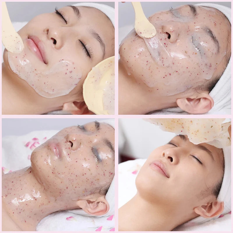 Hydro Jelly Mask Powder | Moisturizing Salon SPA Facial Mask with Rose Collagen, Whitening & Peel-Off DIY Rubber Mask