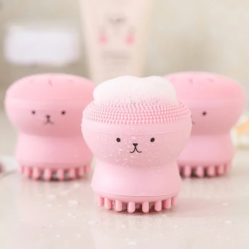 Silicone Face Cleansing Brush | Mini Facial Deep Pore Cleanser, Soft Exfoliator Tool