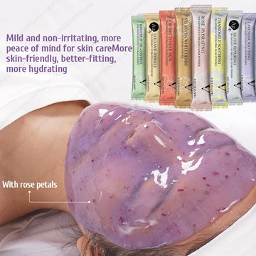 Hydro Jelly Mask Powder | Moisturizing Salon SPA Facial Mask with Rose Collagen, Whitening & Peel-Off DIY Rubber Mask