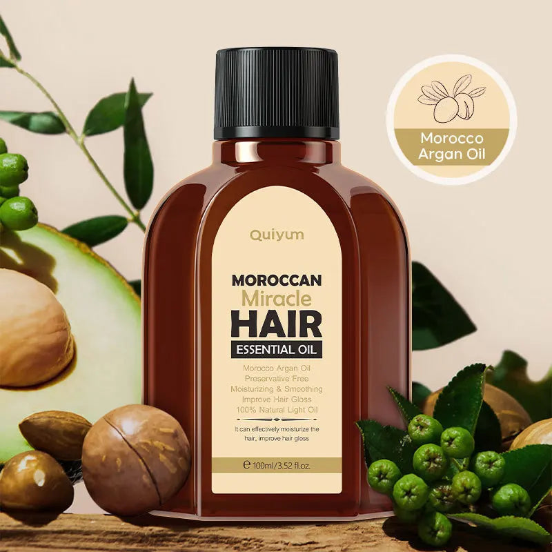 100ML Moroccan Pure Argan Hair Oil - Essential Moisturizer for Dry Hair