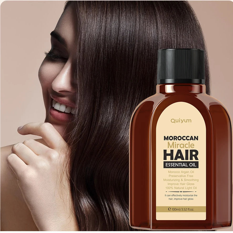 100ML Moroccan Pure Argan Hair Oil - Essential Moisturizer for Dry Hair